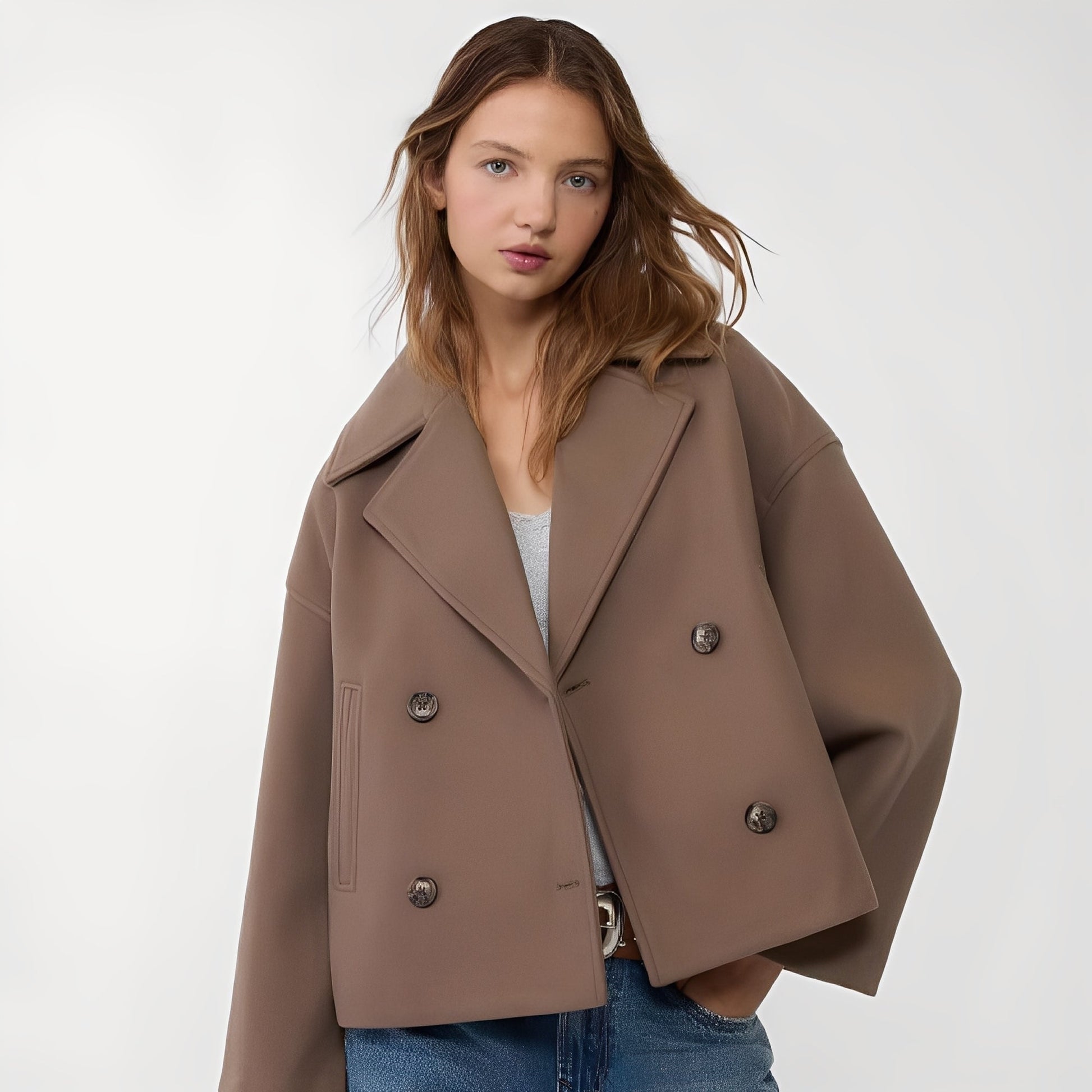 Bequeme Kurzjacke Damen Freizeit Style - IdealeKleiden