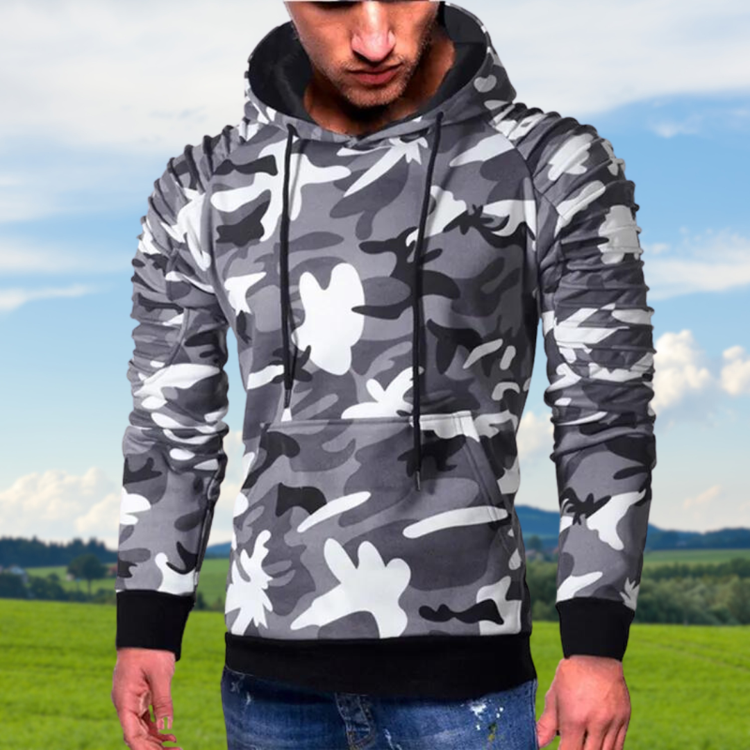 Pull de camouflage à capuche