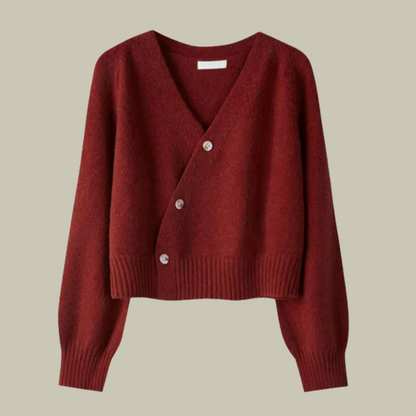 Cardigan en mérinos doux à col en V pour femme