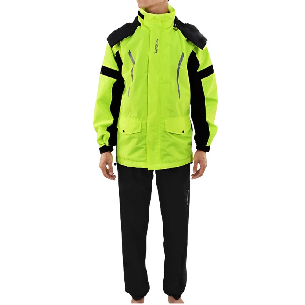 Veste de pluie moto pour homme, imperméable, noir réfléchissant