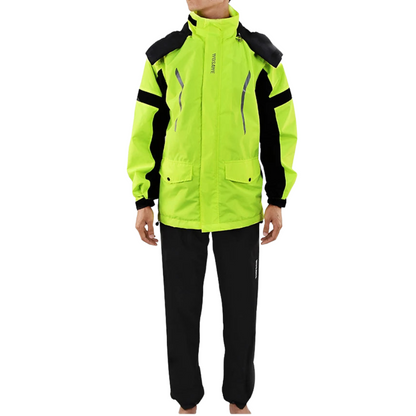 Veste de pluie moto pour homme, imperméable, noir réfléchissant