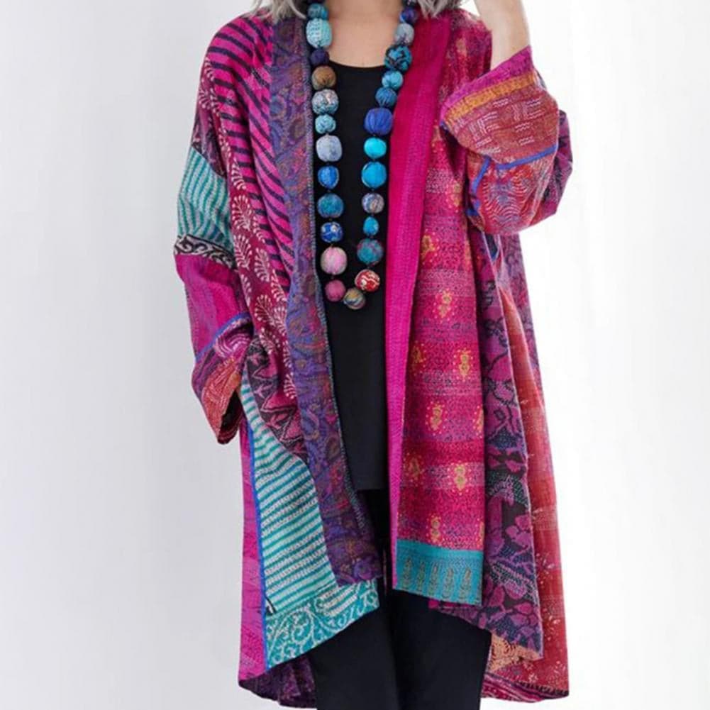 Kimono veste style bohème léger design patchwork