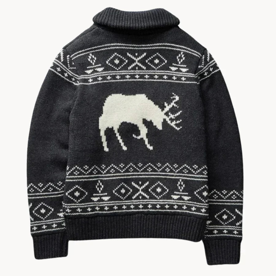 Herren Pulloverjacke Weihnachtlich Rentier Design - IdealeKleiden