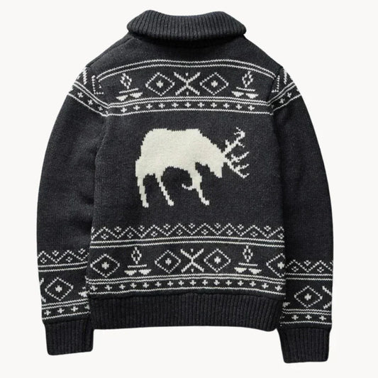 Herren Pulloverjacke Weihnachtlich Rentier Design - IdealeKleiden
