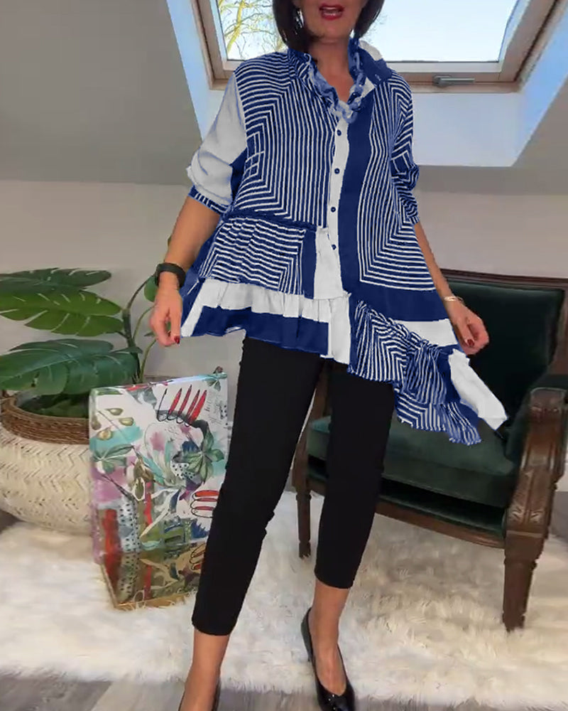 Chemise unique au design patchwork coloré
