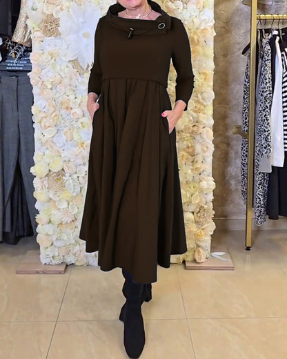 Robe trapèze unie et tendance