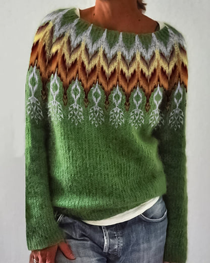 Robe col rond femme colorée motif color block