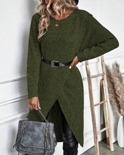 Robe pull unie élégante pour femme