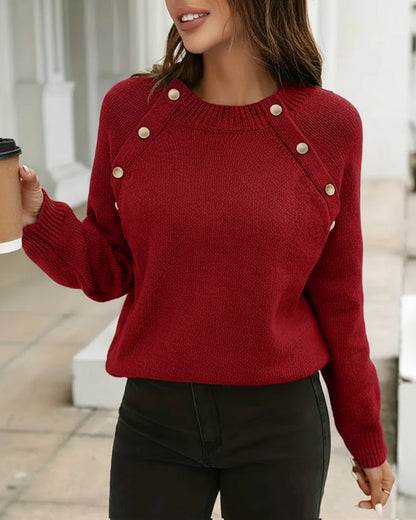 Robes élégantes pour femme Col rond Boutons