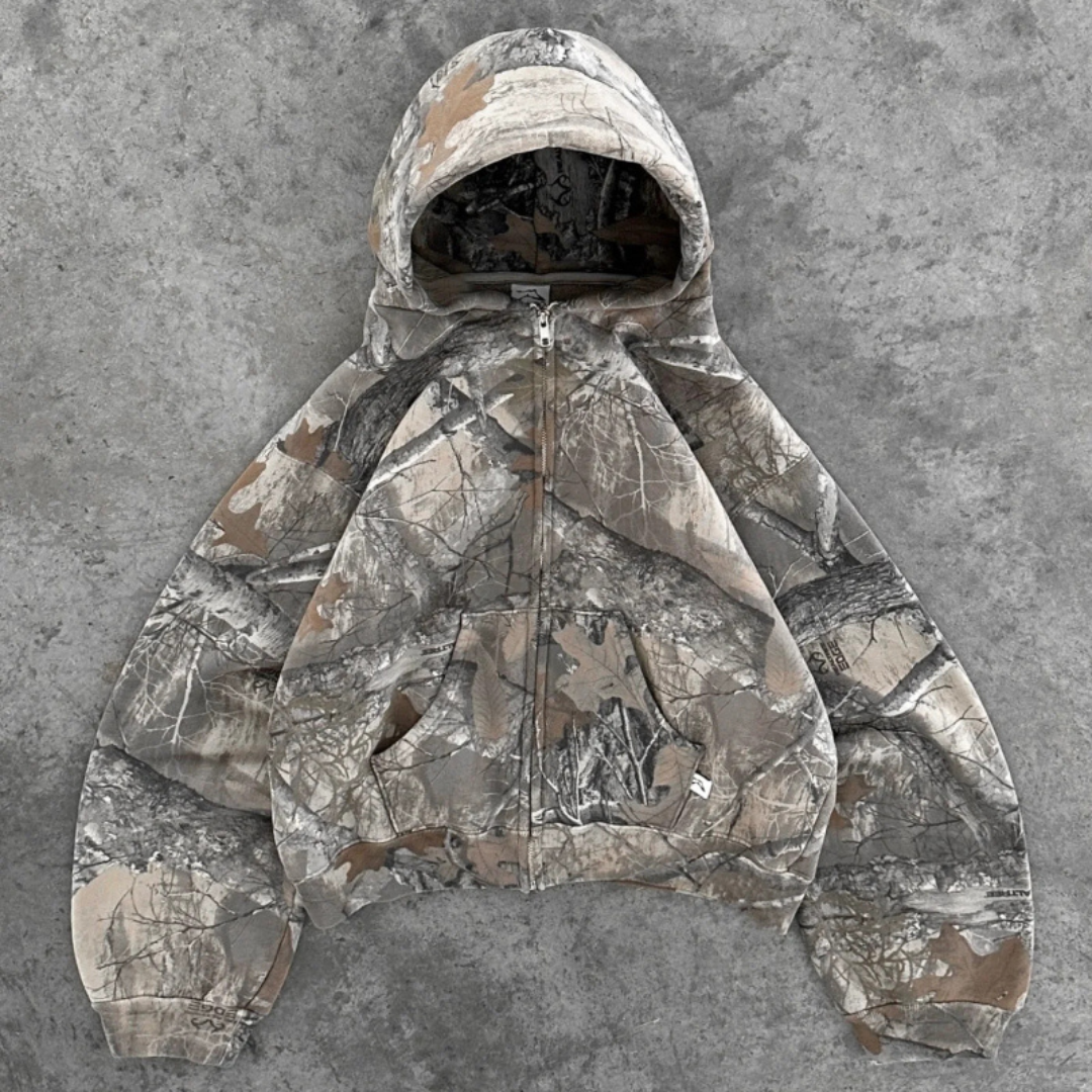 Sweat à capuche camouflage style militaire