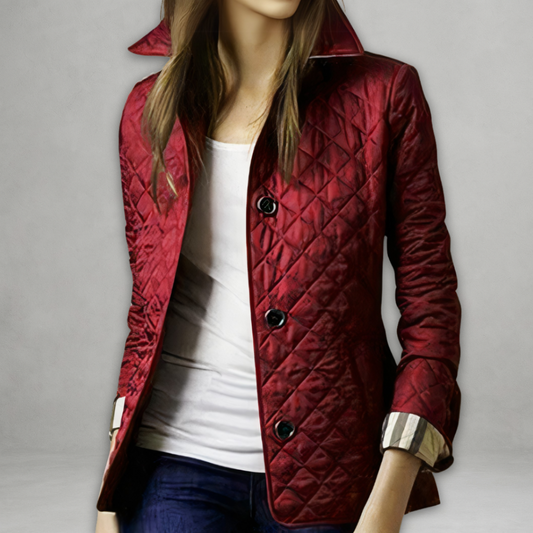 Warm gepolsterte Winterjacke mit Knöpfen - IdealeKleiden