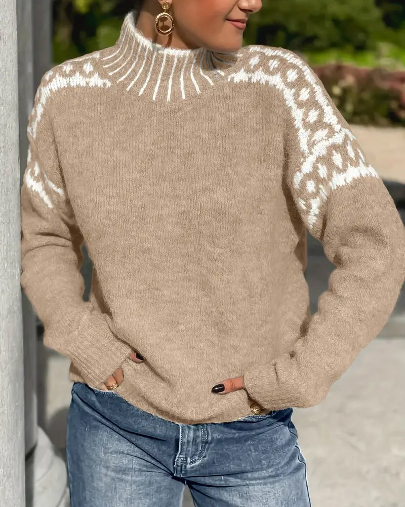 Chemisier tendance col montant motif