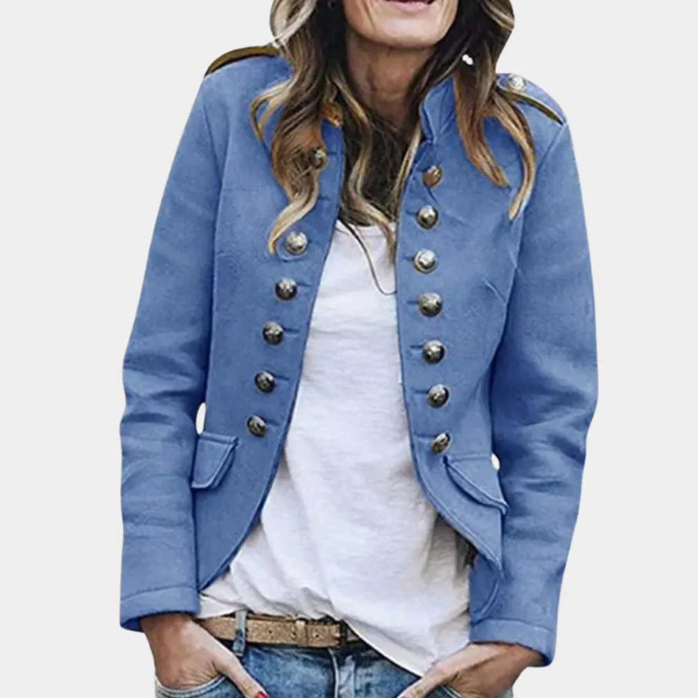 Manteau en laine croisé coupe slim style vintage