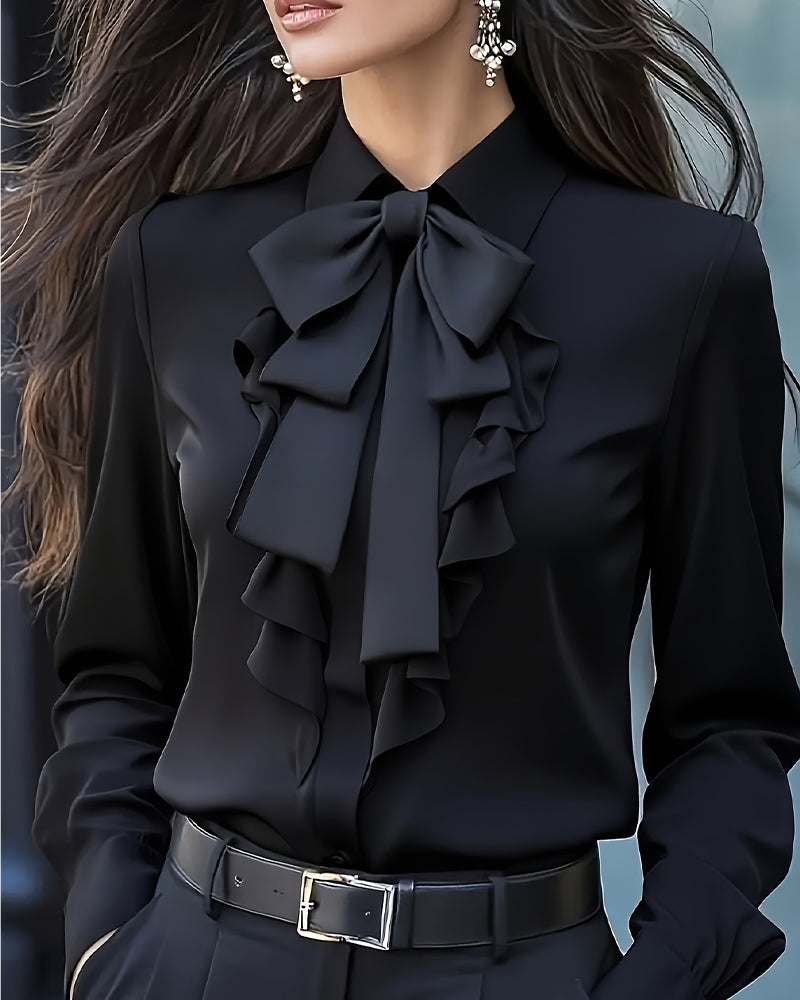 Robe élégante femme nœud volants