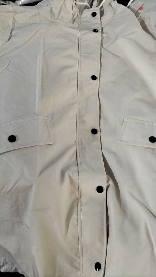 Wasserabweisende Regenjacke Damen Mittellang Kapuze - IdealeKleiden