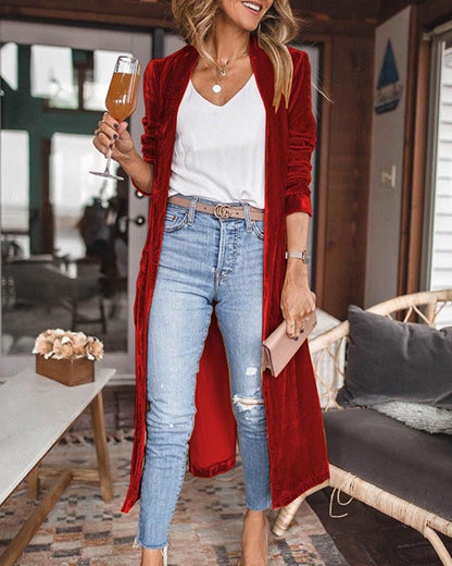 Veste élégante pour femme, manches longues, unie