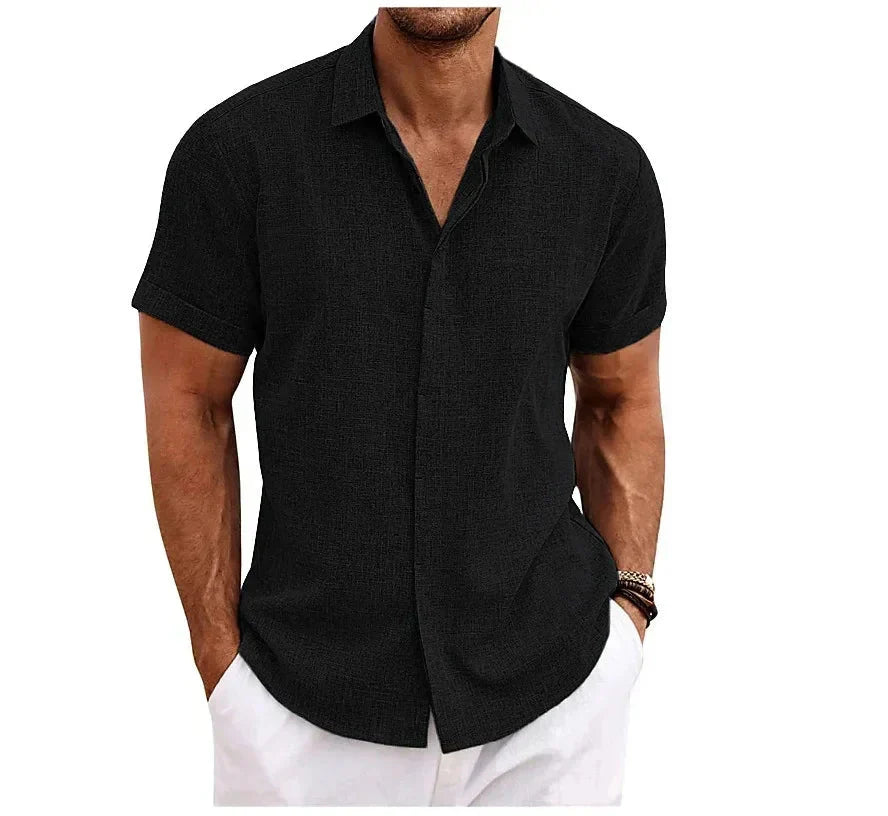 Chemise homme Coton Lin Moderne Coupe ajustée