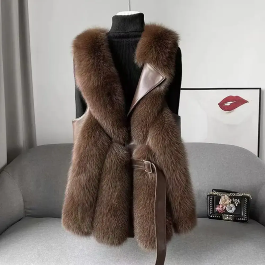 Stylische Kunstpelzweste Damen - IdealeKleiden