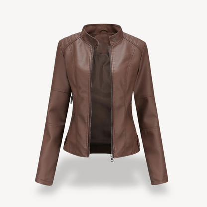 Blouson en cuir pour femme, style motard