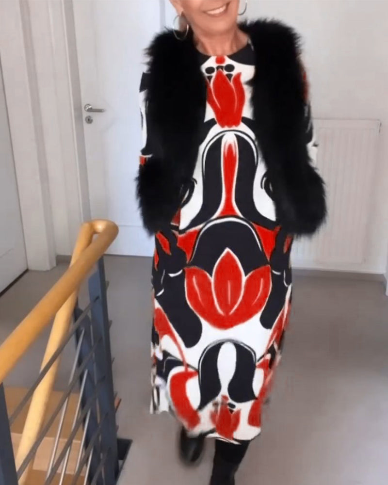 Robe d'été élégante à col rond
