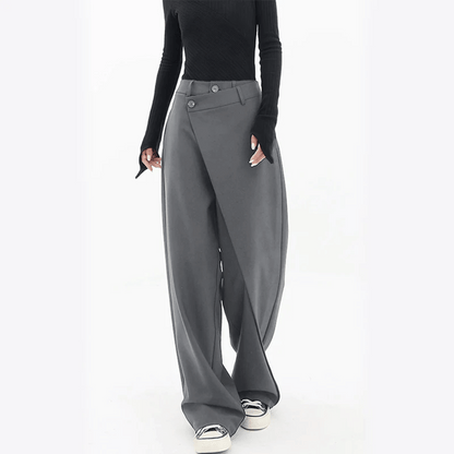Pantalon ample asymétrique de luxe pour femme