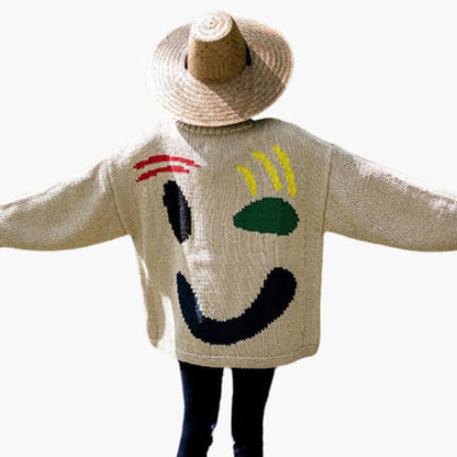 Pull tricoté artistique Confortable Abstrait