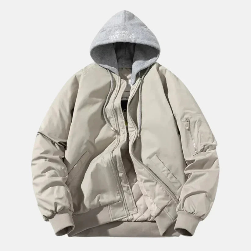 Blouson bombardier homme doublé à capuche et poches