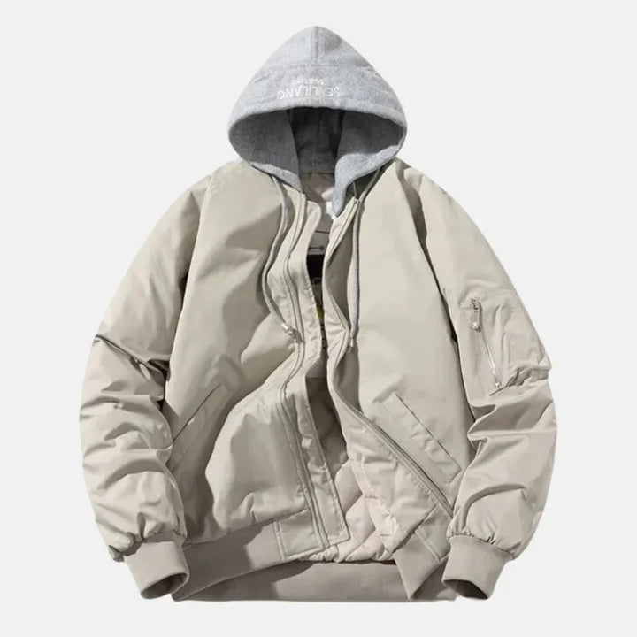 Blouson bombardier homme doublé à capuche et poches