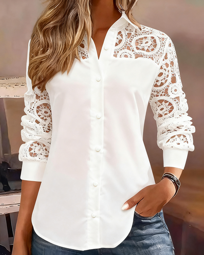 Robe élégante Femme Unie Dentelle Patchwork