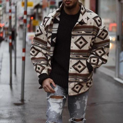 Herren Klassische Lederjacke Lange Ärmel - IdealeKleiden