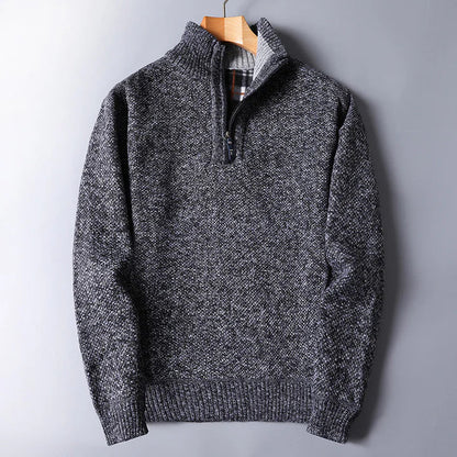 Pull en tricot confortable pour homme avec fermeture éclair