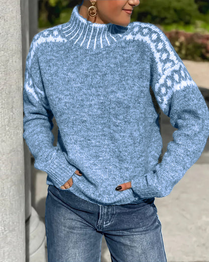 Chemisier tendance col montant motif