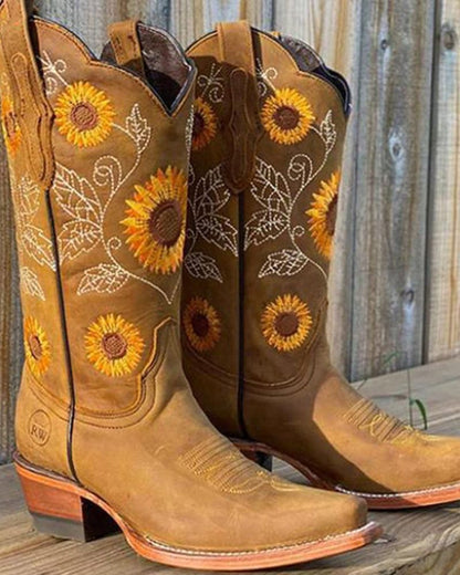Bottes d'été à motif floral