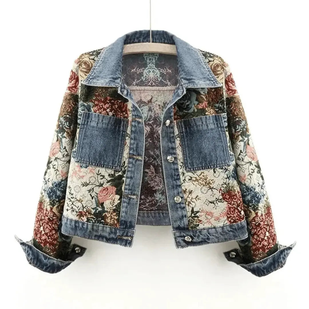 Veste d'été imprimé floral en jean