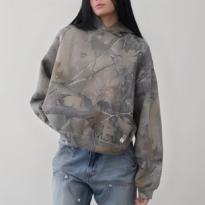 Sweat à capuche confortable au motif camouflage