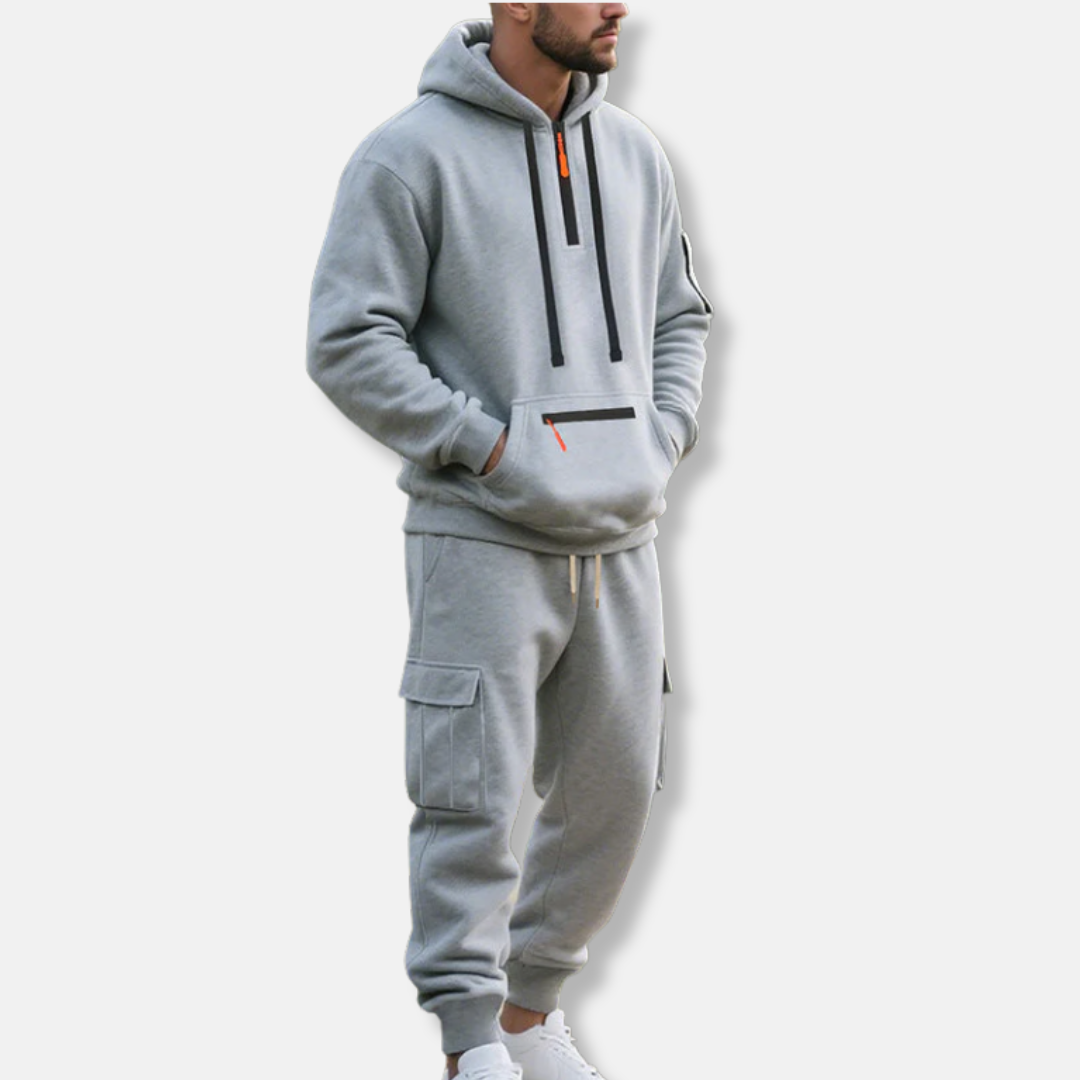 Survêtement confortable, Sweat à capuche, Pantalon cargo