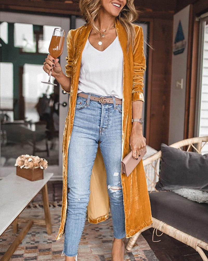 Veste élégante pour femme, manches longues, unie