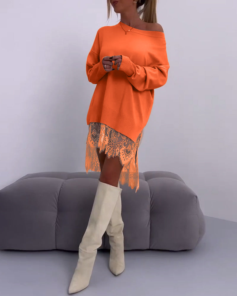 Pull élégant à épaules dénudées coupe ajustée
