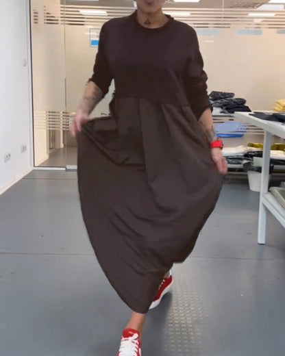 Robe décontractée unie colorée
