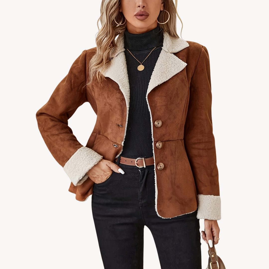 Blouson de cuir pour femme, intérieur polaire doux