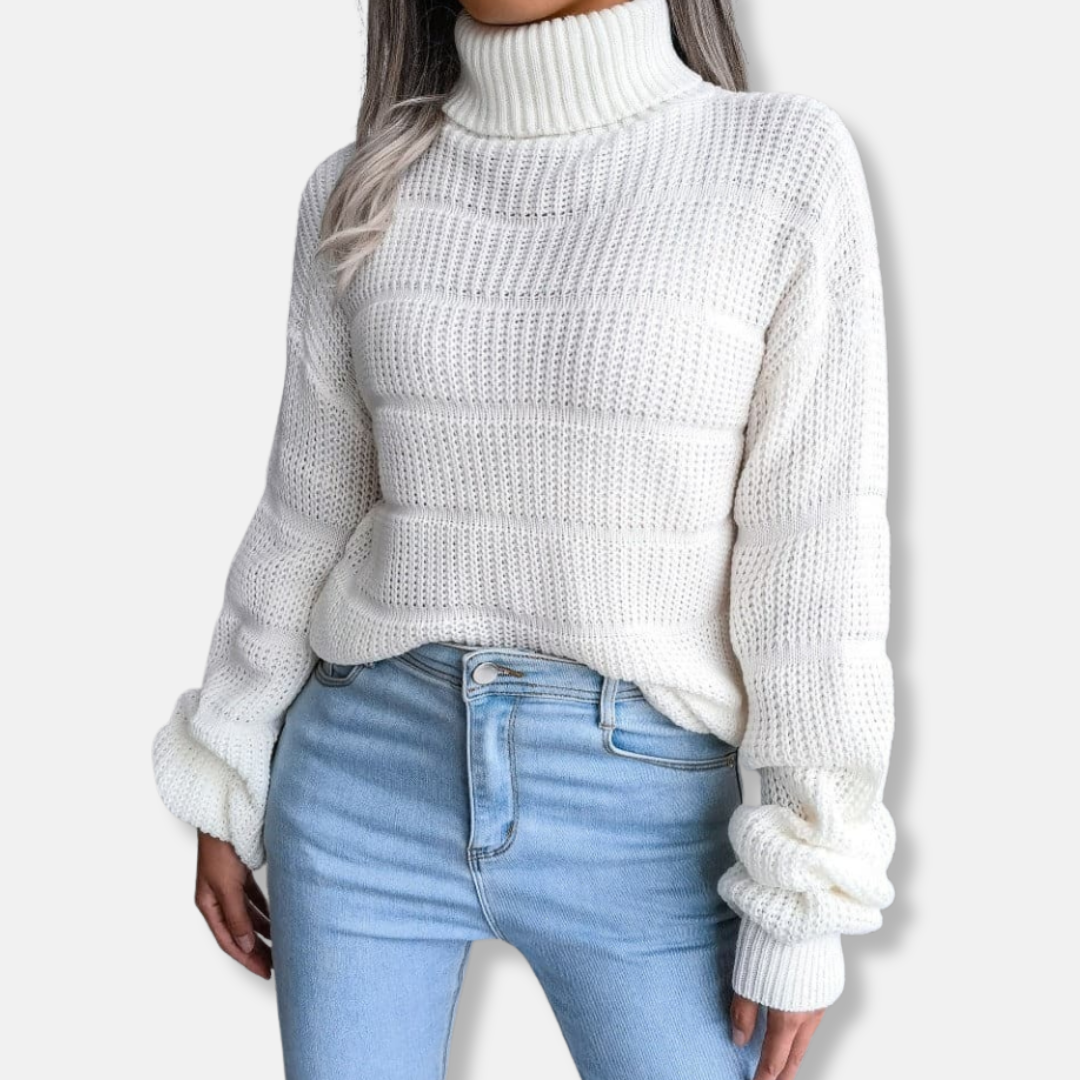 Pull en maille côtelée douce Coupe décontractée