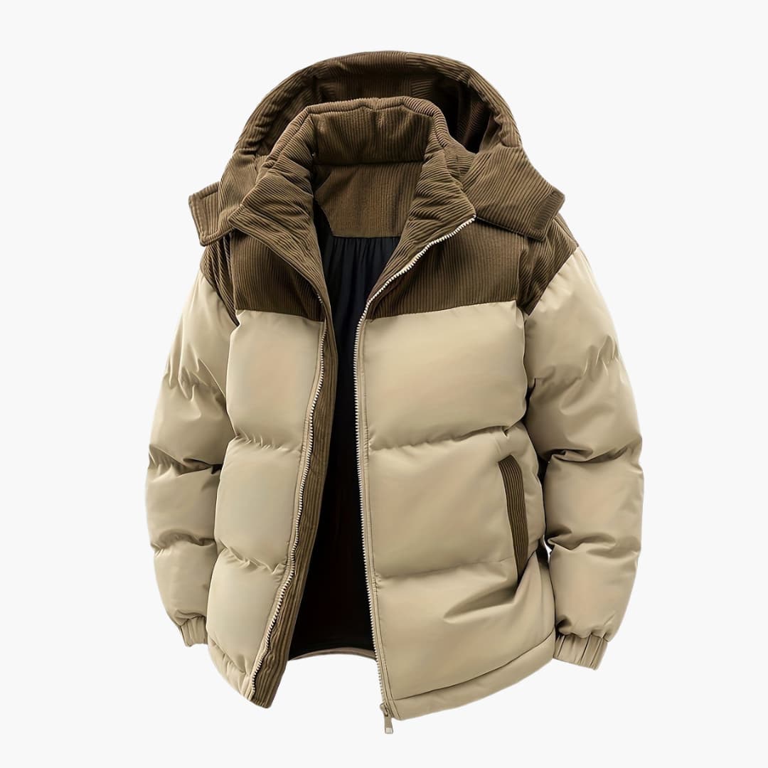 Veste à capuche stylée, design moderne matelassé
