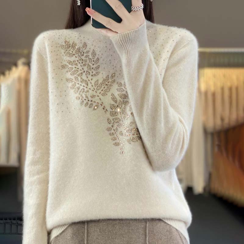 Pull pour femme à motif floral délicat
