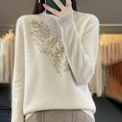 Pull pour femme à motif floral délicat
