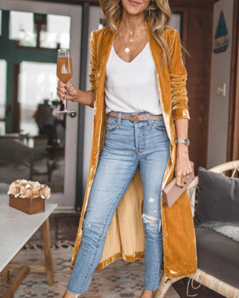 Lange Damenjacke Elegant - IdealeKleiden