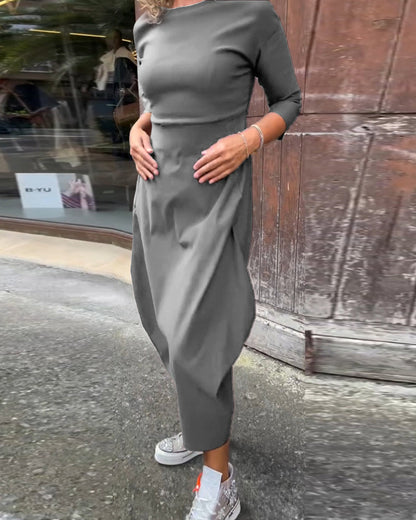 Robe élégante pour femme à manches longues et avec poche