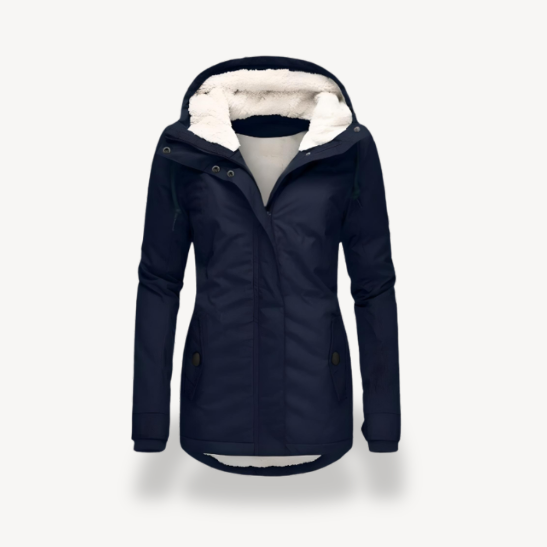 Veste d'hiver imperméable pour femme avec capuche