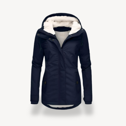 Veste d'hiver imperméable pour femme avec capuche