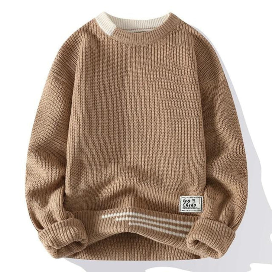 Pull doux tricoté pour hommes en polaire chaude
