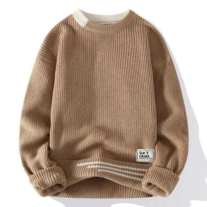 Pull doux tricoté pour hommes en polaire chaude